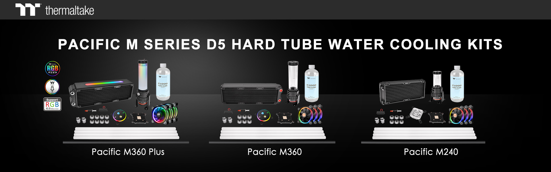 Thermaltake Releases the Latest Pacific M Series D5 Hard Tube Water Cooling Kits at COMPUTEX Taipei 2018