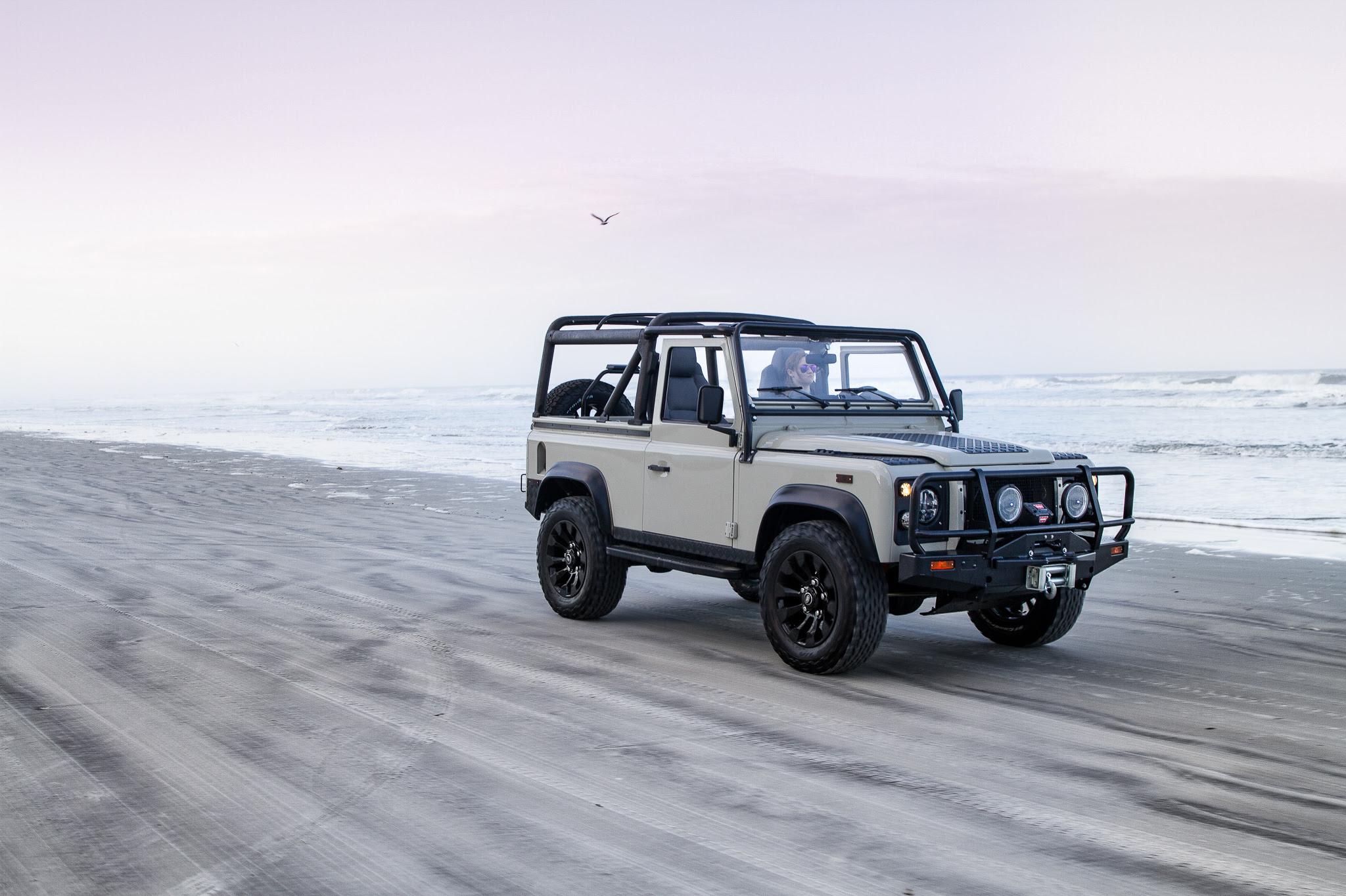 Pure Off-Road Fun is Shifting Gears in a 430-hp Corvette-Powered Custom Defender 90 Convertible