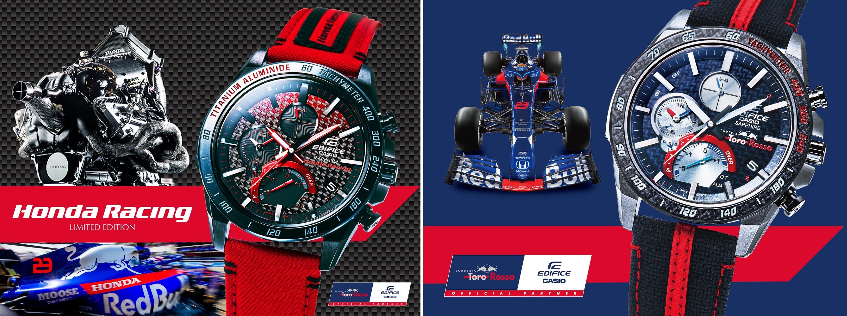 Casio to Release Second Set of EDIFICE Collaboration Models With Honda Racing & Scuderia Toro Rosso F1 Team