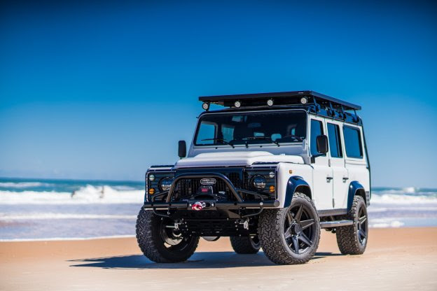 LIVE ADVENTUROUSLY WITH A 565-HP RESTORED DEFENDER 110 BUILT TO GO ANYWHERE