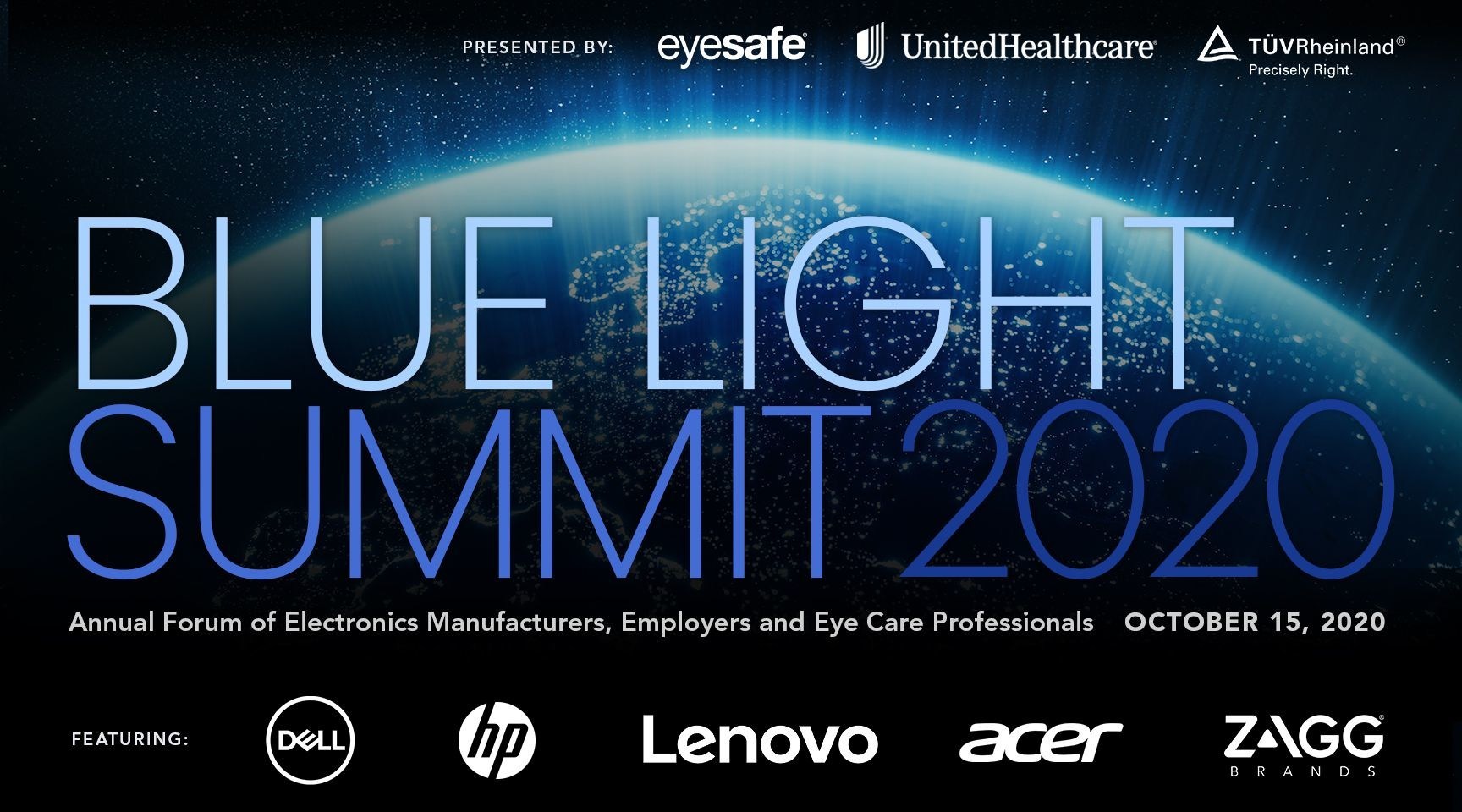 Dell, HP, Lenovo and Acer to Announce New Eyesafe Products at the Blue Light Summit 2020 Presented by UnitedHealthcare, Eyesafe and TÜV Rheinland