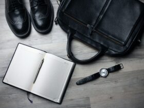 business accessories on the floor