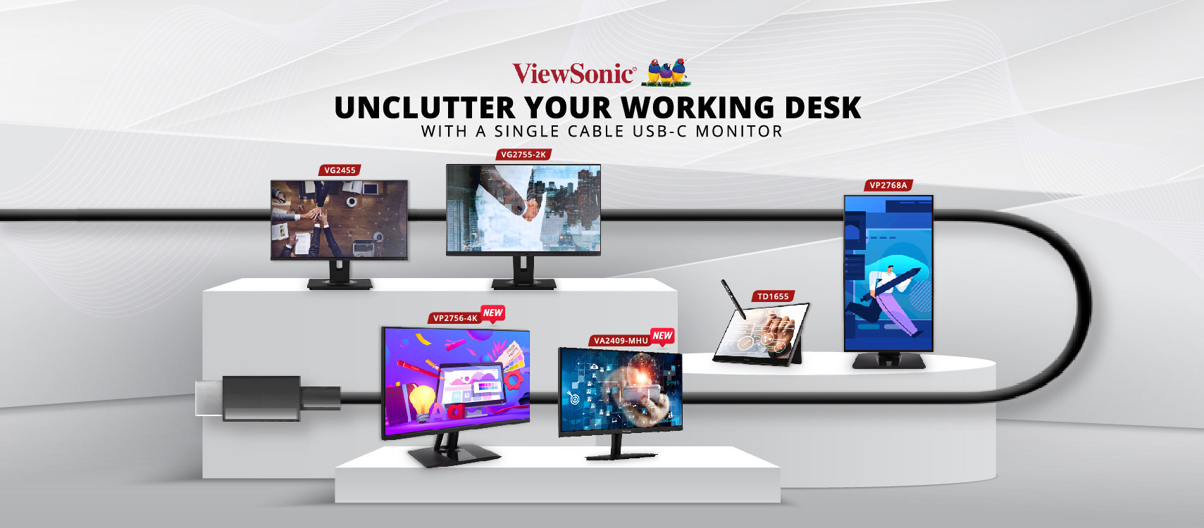 ViewSonic’s USB-C Monitors Simplifies Connectivity with its One Cable Solution