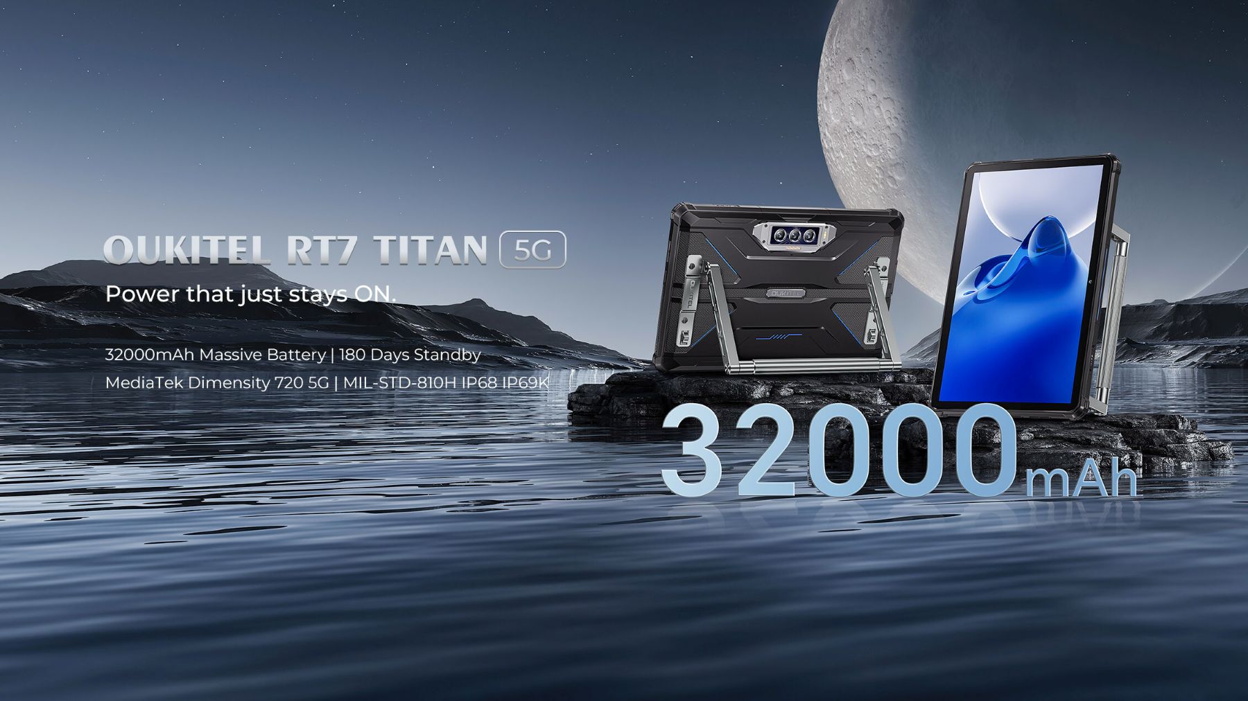 OUKITEL RT7 Titan, the world's first 5G rugged tablet with a revolutionary  32,000mAh battery will be launched on AliExpress on 21 Aug, 2023