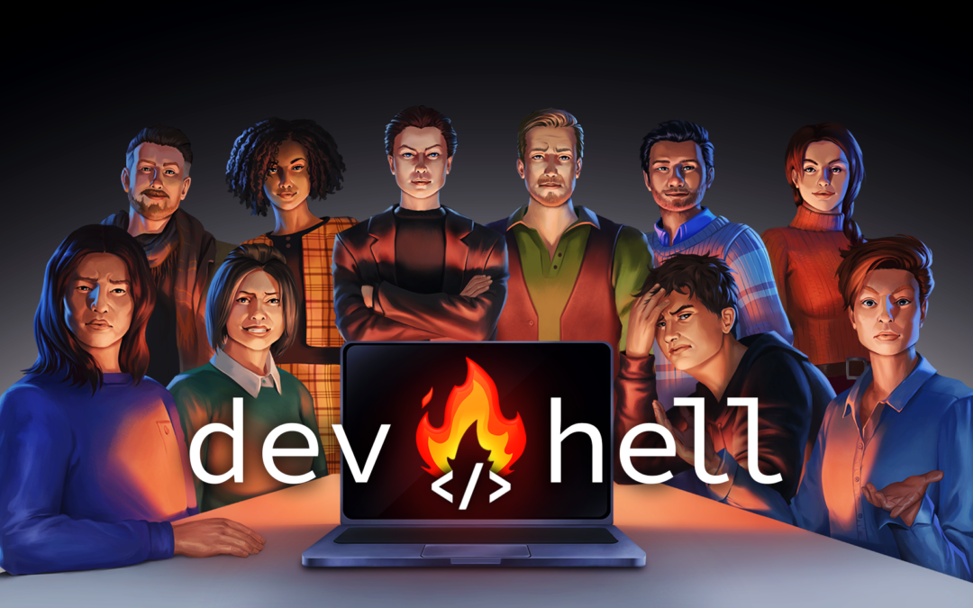 Contribute to the Downfall of Society in dev_hell, the Narrative Deckbuilding Roguelike Debut from Indie Dev Unhinged Studios