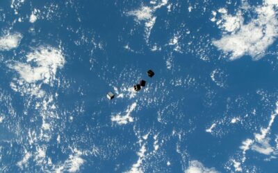 CubeSats are pictured after being deployed into Earth orbit