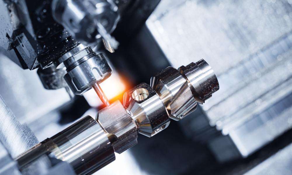 A metal CNC cutting tool in a manufacturing warehouse that uses precision technologies to its advantage.